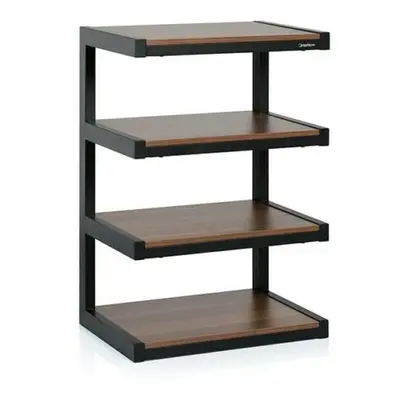 Norstone ESSE HiFi Rack Hi-Fi AV Furniture Stand In Black With Walnut Shelves