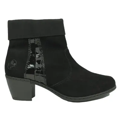 (7.5 (Adults')) Y2152-00 | Black Suede | Women's Heeled Ankle Boots