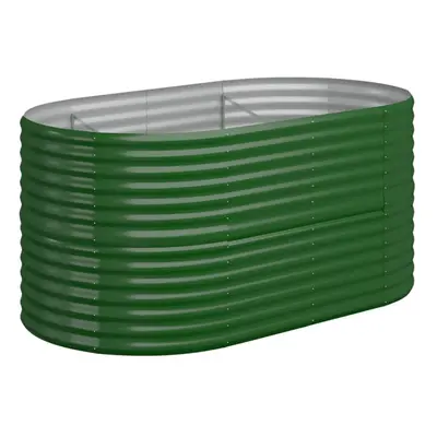 (green, x x cm) vidaXL Garden Planter Patio Flower Pot Raised Garden Bed Powder-coated Steel