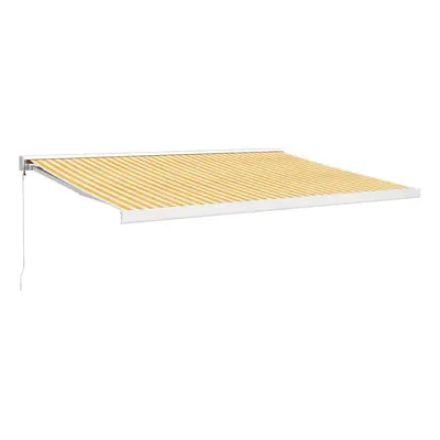 vidaXL Retractable Awning Canopy Yellow and White 4.5x3 m Fabric and Aluminium