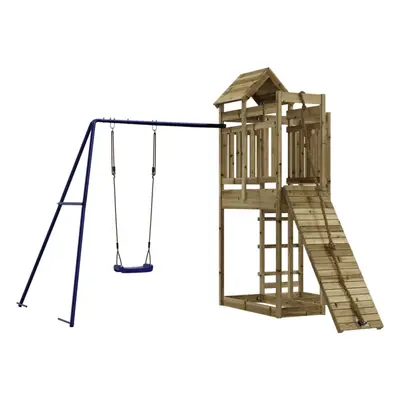 (solid impregnated pinewood) vidaXL Outdoor Playset Playhouse Play Tower Playground Set Solid Wo