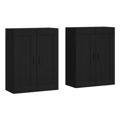 vidaXL Wall Mounted Cabinets Wall Storage Cabinet pcs Black Engineered Wood