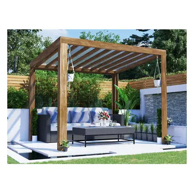 Dunster House Wooden Pergola with Roof 3m x 2.5m Canopy TerraCube