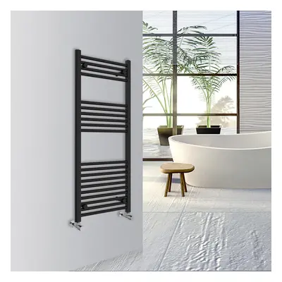 (Black, 1200x500mm) Warmehaus Straight Bathroom Heated Towel Rail Warmer Radiator Central Heatin