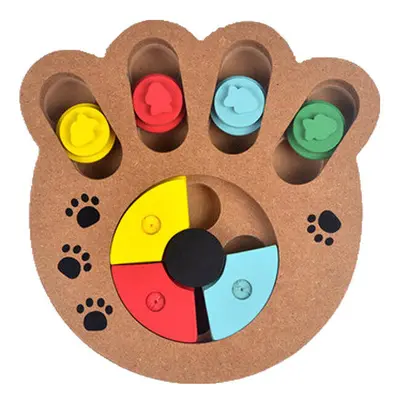 (#01) Wooden Paw Bone Pet Dog Cat Feeding Toy Training Board