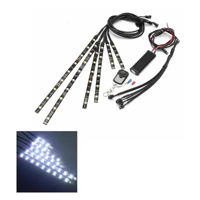 6x White 18LEDs Wireless Remote Car Motorcycle Frame Lights Flexible Neon Strips