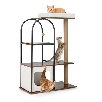 118 CM Cat Tree Tower with Condo Activity Center Set w/ Scratching Posts