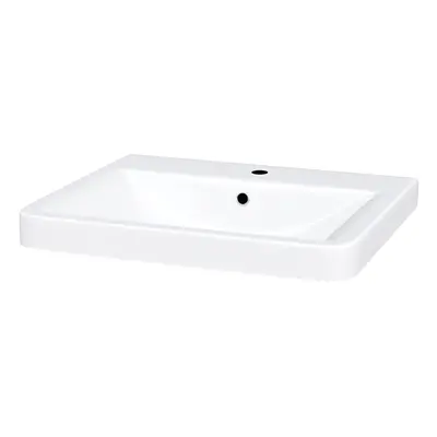 Nes Home Merton 500mm Cloakroom Countertop Rectangular Basin White Tap Hole