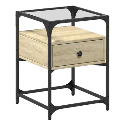 (sonoma oak, pcs) vidaXL Bedside Cabinets Nightstand Bed Cabinet pcs Black Engineered Wood