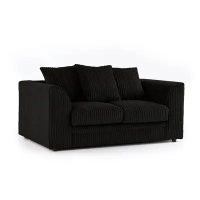 (Black, Seater) Luxor Jumbo Cord Seater Corner Sofa