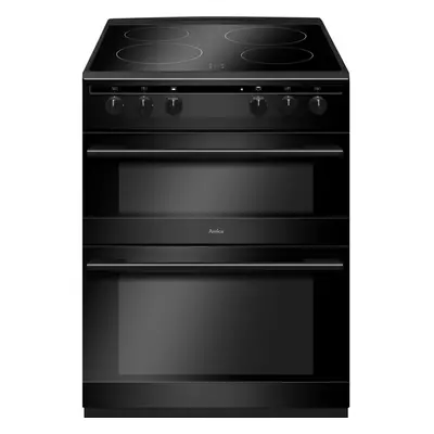 Amica AFC6520BL 60cm Electric Cooker with Ceramic Hob â Black, 67L Main Fan Oven, Conventional