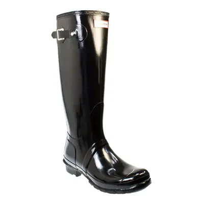 (UK 3) Hunter Wellies Original Gloss Tall Women Black Rubber Boots