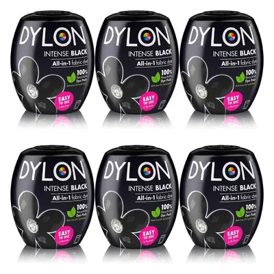 Dylon Washing Machine Fabric Dye Pod Intense Black, 350g (Pack of 6)