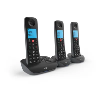 BT Essential Trio Dect Call Blocker Telephone with Answer Machine