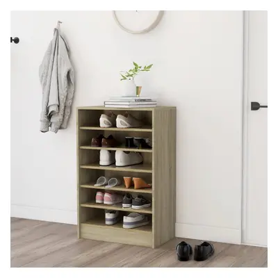 vidaXL Shoe Cabinet Sonoma Oak Chipboard Hallway Shoe Organiser Shelf Rack