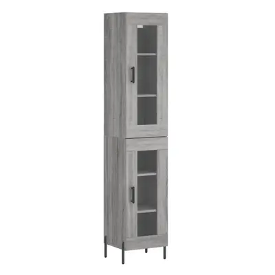 (grey sonoma, glass door) vidaXL Highboard Sideboard Tall Storage Cabinet Side Cabinet Engineere