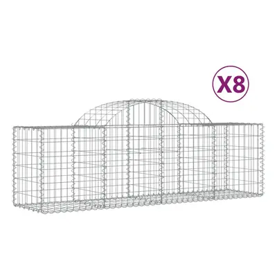 (200 x x 60/80 cm/8 pcs) vidaXL Arched Gabion Basket Stone Basket Gabion Retaining Wall Galvanis