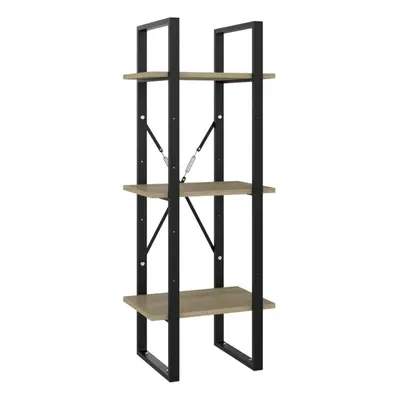 vidaXL 3-Tier Book Cabinet Sonoma Oak Engineered Wood Bookcase Storage Rack