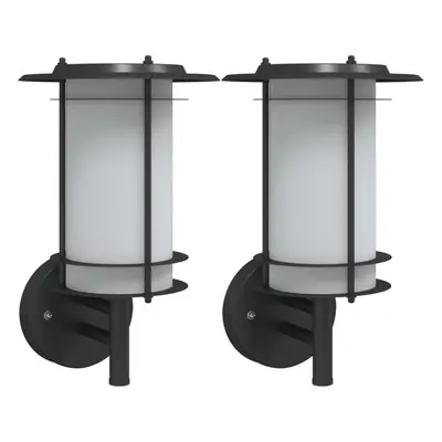 (black, pcs/ without sensor) vidaXL Outdoor Wall Lights with Sensors Wall Lamp pcs Black Stainle