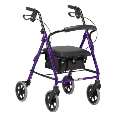 DAYS Lightweight Folding Four Wheel Rollator, Mobility Walker with Padded Seat, Lockable Brakes 