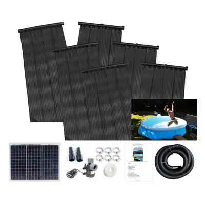 (20w Panel + Mats) 0.66 x 6.05m Swimming Pool Hot Water Heater Mat, Solar Panel & Pump Kit Kids 