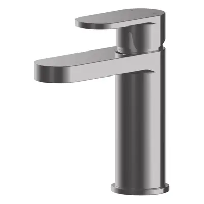 Current Round Mono Basin Mixer Tap with Push Button Waste - Brushed Pewter - Balterley