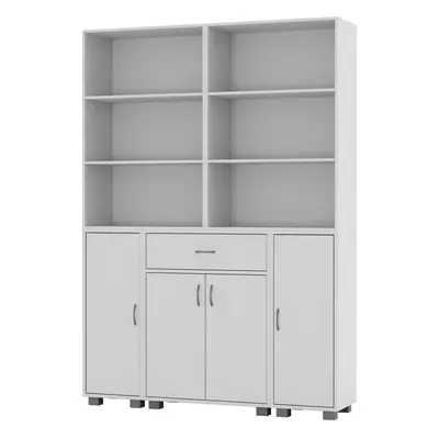 (White) Door Shelf Drawer Cabinet Bookcase Cupboard