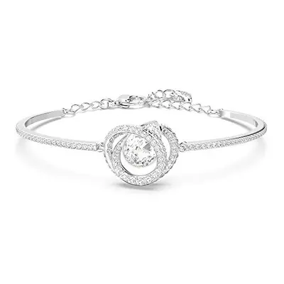 Swarovski Generation Adjustable Bangle, White Crystals, Rhodium Plated from the Generation Colle