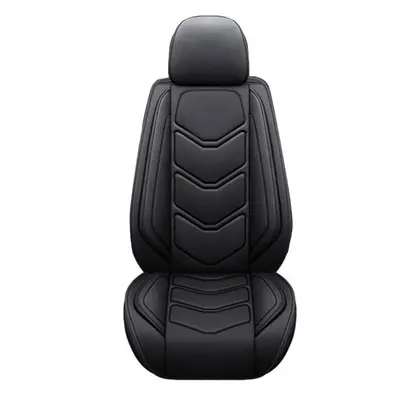 (Black Single Seat) 1/5 Pcs Seats Universal Car Seat Cover 3D Full Set PU Leather Front Rear Pro