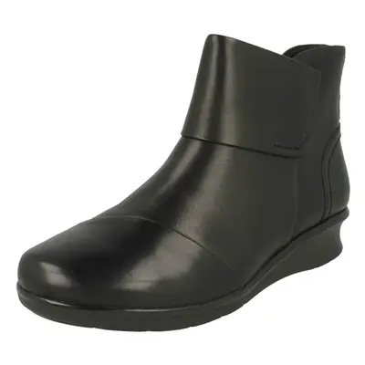 (UK 3, Black) Ladies Clarks Ankle Boots Hope Track - E Fit