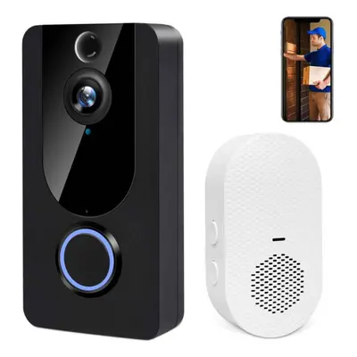 1080P Wireless Video Doorbell Camera with Chime, PIR Motion Detection, 2-Way Audio, 166Wide Angl