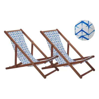 Sun Lounger Wood Dark Brown ANZIO