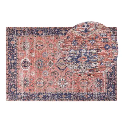 Cotton Area Rug x cm Red and Blue KURIN