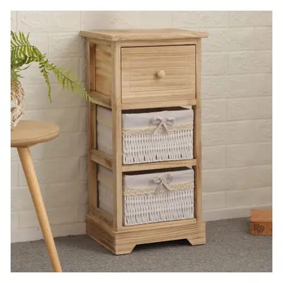 (Reydon Drawer White and Oak) Rustic Chest / Storage Drawers Organizer