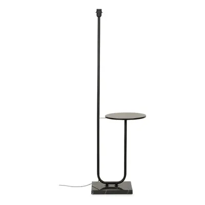 Tavel Matt Black Metal Floor Lamp with Table