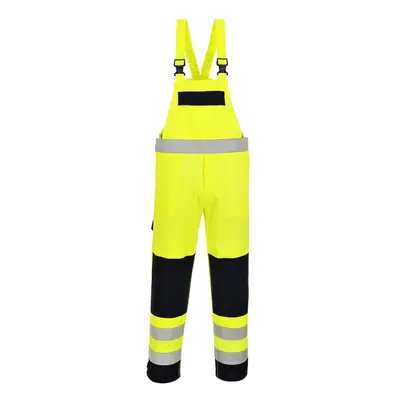 (Yellow/Navy, L) Portwest Hi-Vis Multi-Norm Bib and Brace