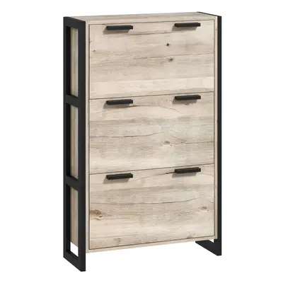 HOMCOM Entryway Shoe Cabinet with Flip Drawers Adjustable Shelves