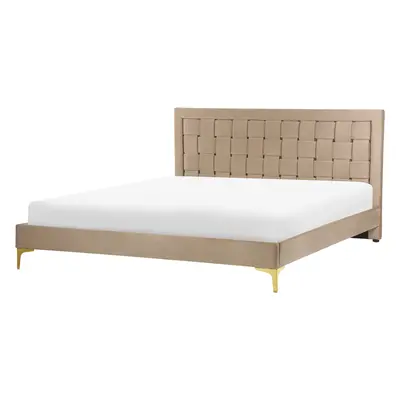 Bed Velvet LIMOUX x cm (EU King Size) Taupe