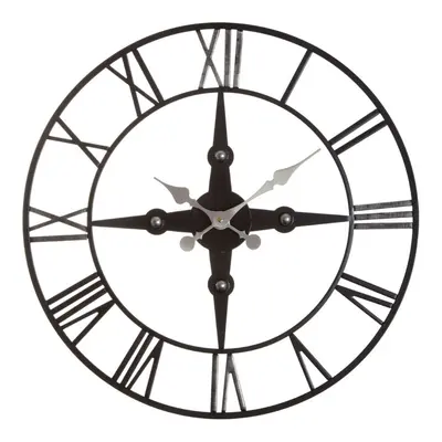 Traditional Style Vitus Metal Wall Clock, Black