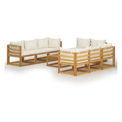 (cream, 4x corner + 4x middle + table) vidaXL Garden Lounge Set Outdoor Sofa Set with Cushions S