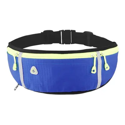 (Blue) Water-repellent Running Waist Bag with Water Bottle Holder Ultralight Adjustable Belt