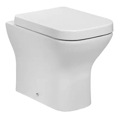 NRG Square Back To Wall Toilet Pan Bathroom WC Soft Close Seat - White