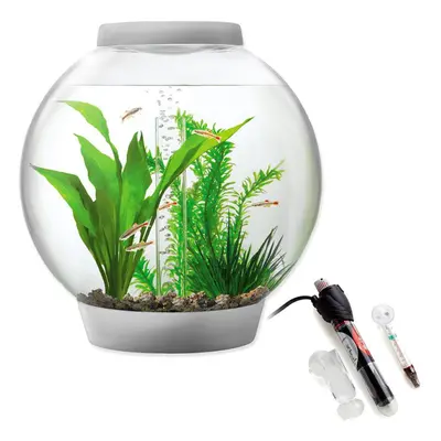 Baby biOrb 15L Aquarium in Silver with MCR LED Lighting and Heater Pack