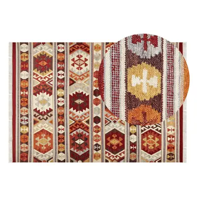 Wool Kilim Area Rug x cm Multicolour AYGAVAN