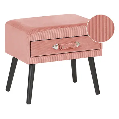 Bedside Table EUROSTAR Corduroy Pink