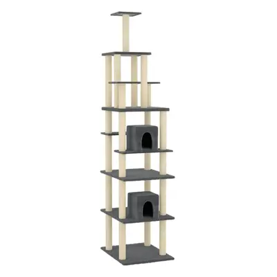 vidaXL Cat Tree with Sisal Scratching Posts Dark Grey cm Cat Climber Tower