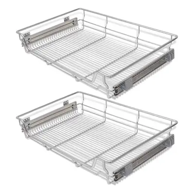 2 pcs Pull-Out Wire Baskets Kitchen Base Larder Units Storage Organiser mm