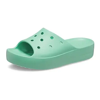 crocs Womens classic Slide Platform Sandals, Jade Stone