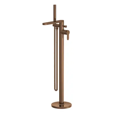 Pride Round Freestanding Bath Shower Mixer Tap with Kit - Brushed Bronze - Balterley