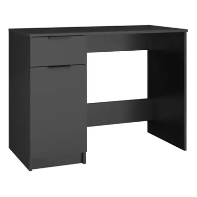 vidaXL Desk Computer Table Office Desk Writing Table Black Engineered Wood